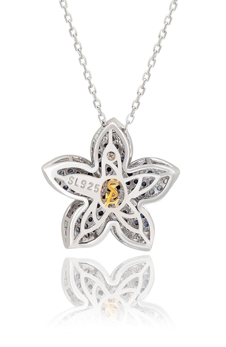 SUZY LEVIAN Sapphire Flower Pendant Necklace, Alternate, color, Blue