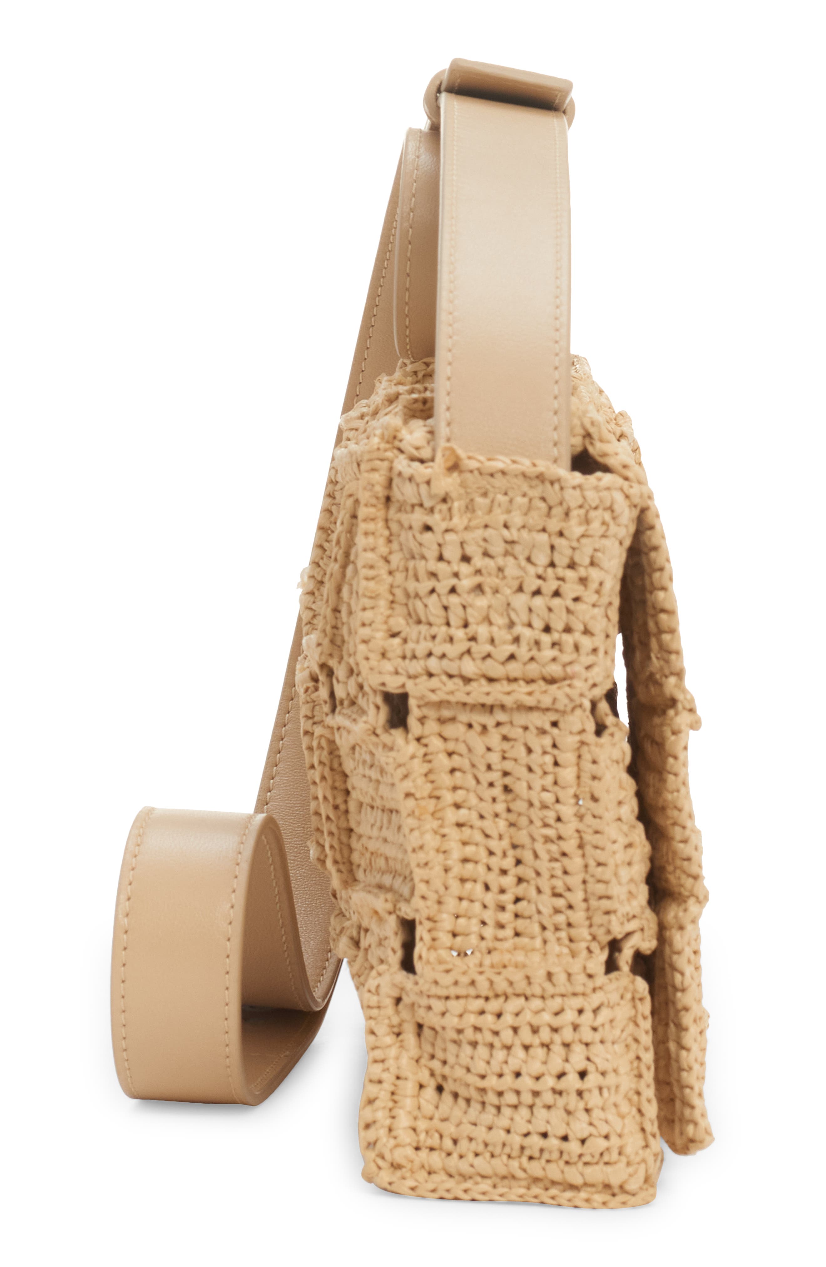 Bottega Veneta Cassette Crochet Raffia Shoulder Bag, Alternate, color, 