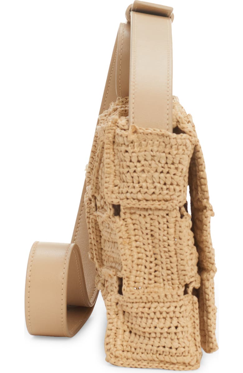 Bottega Veneta Cassette Crochet Raffia Shoulder Bag, Alternate, color,