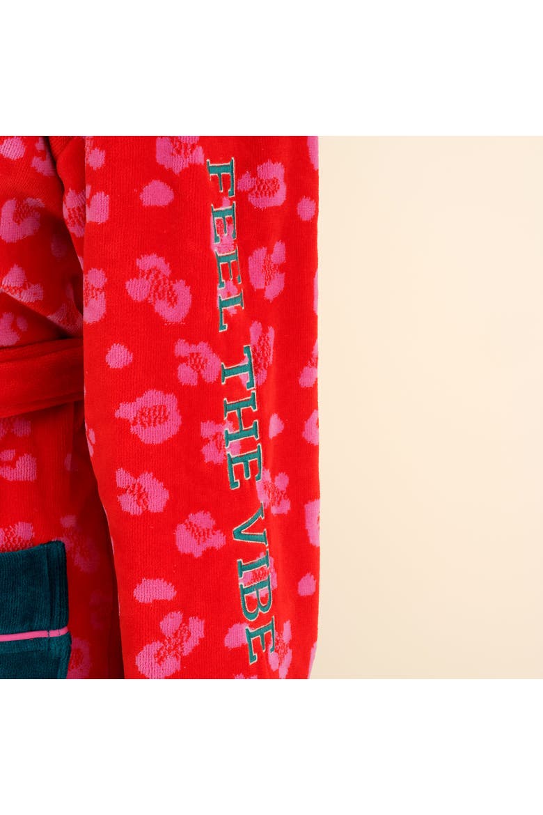 Tabea Patterned Embroid Velvet 100% Luxe Comfort, Alternate, color, Pink - Green