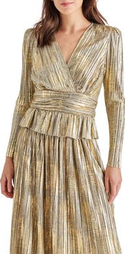 Steve Madden Azura Metallic Peplum Top