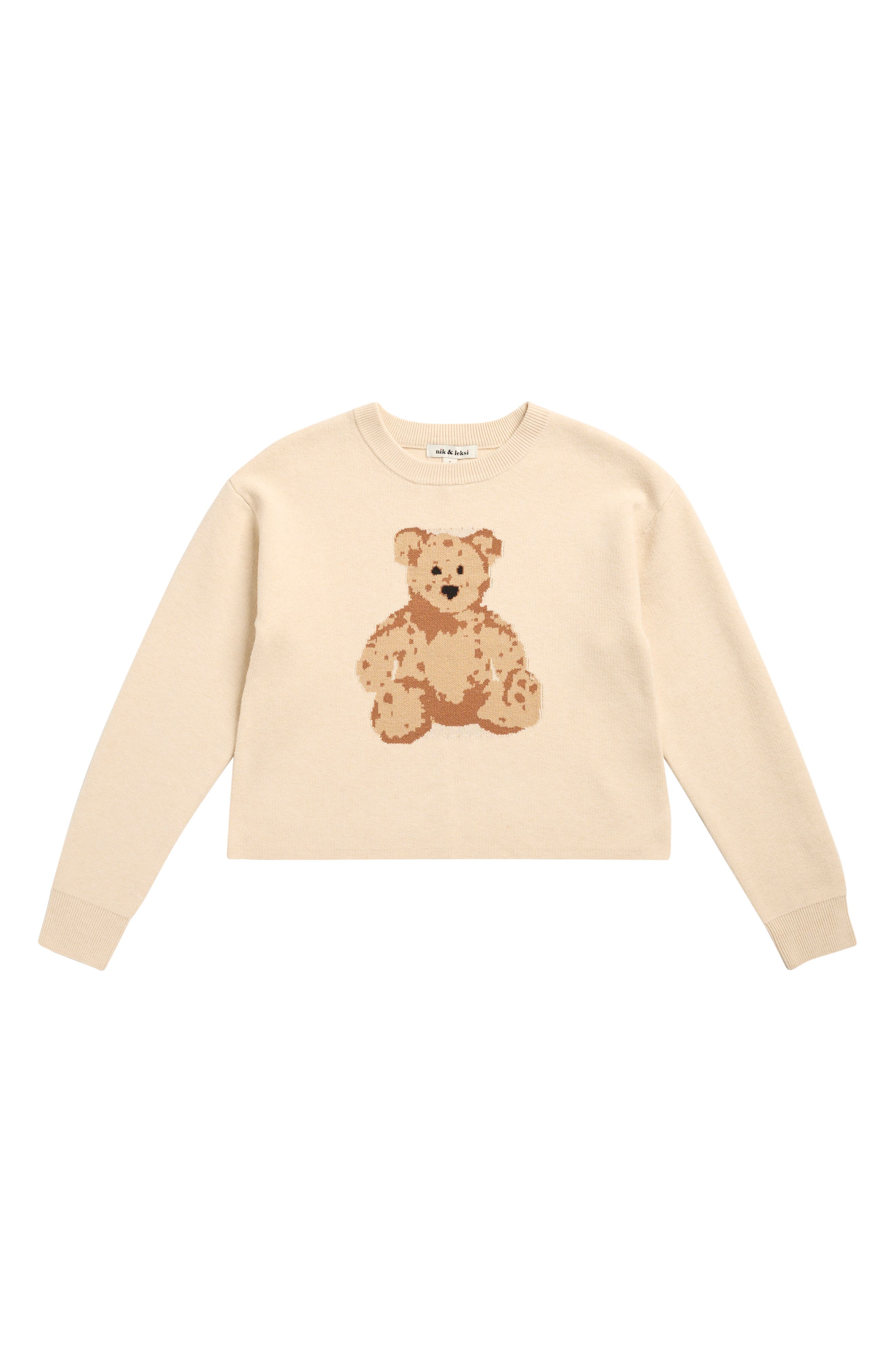 NIK & LEKSI Kids' Teddy Bear Crewneck Sweater