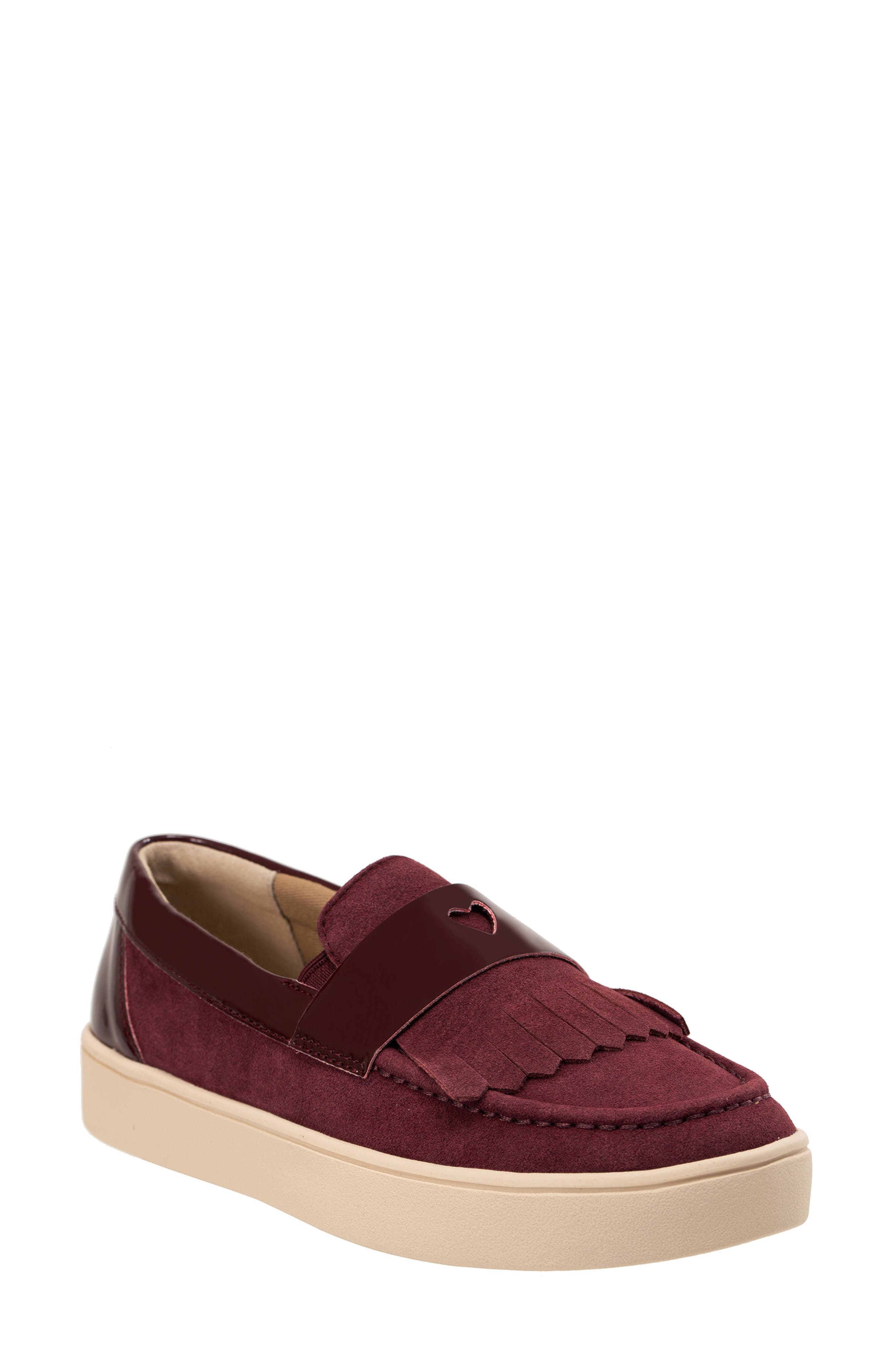 Malibu Kiltie Leather Slip-On Sneaker, Main, color, PORT ROYALE