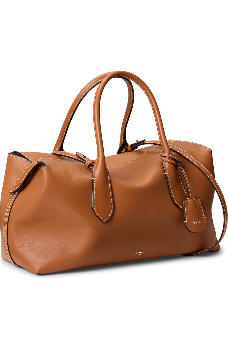 Polo Ralph Lauren Bellport Leather Satchel, Alternate, color, Cognac
