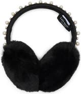 Kate Spade New York Faux Pearl Embellished Faux Fur Earmuffs