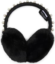 Kate Spade New York Faux Pearl Embellished Faux Fur Earmuffs
