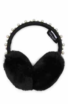 Faux Pearl Embellished Faux Fur Earmuffs
