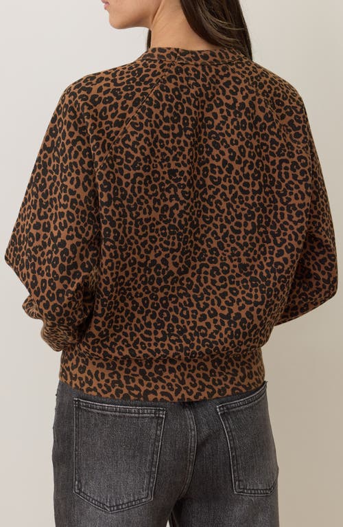 Marine Layer Cloud 9 Fleece Leopard Print Sweatshirt In Brown