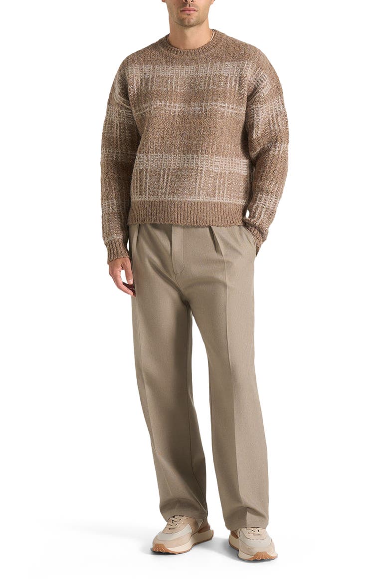 Ayden Check Wool Knit Jumper, Alternate, color, Taupe/Beige