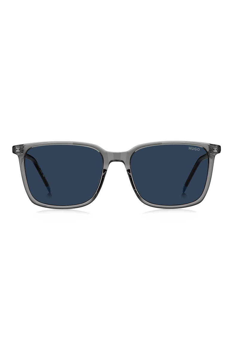HG 1423/G/S 56mm Gradient Rectangular Sunglasses, Main, color, GREY/ BLUE