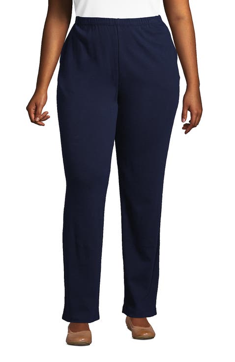 Plus Size Sport Knit High Rise Pants