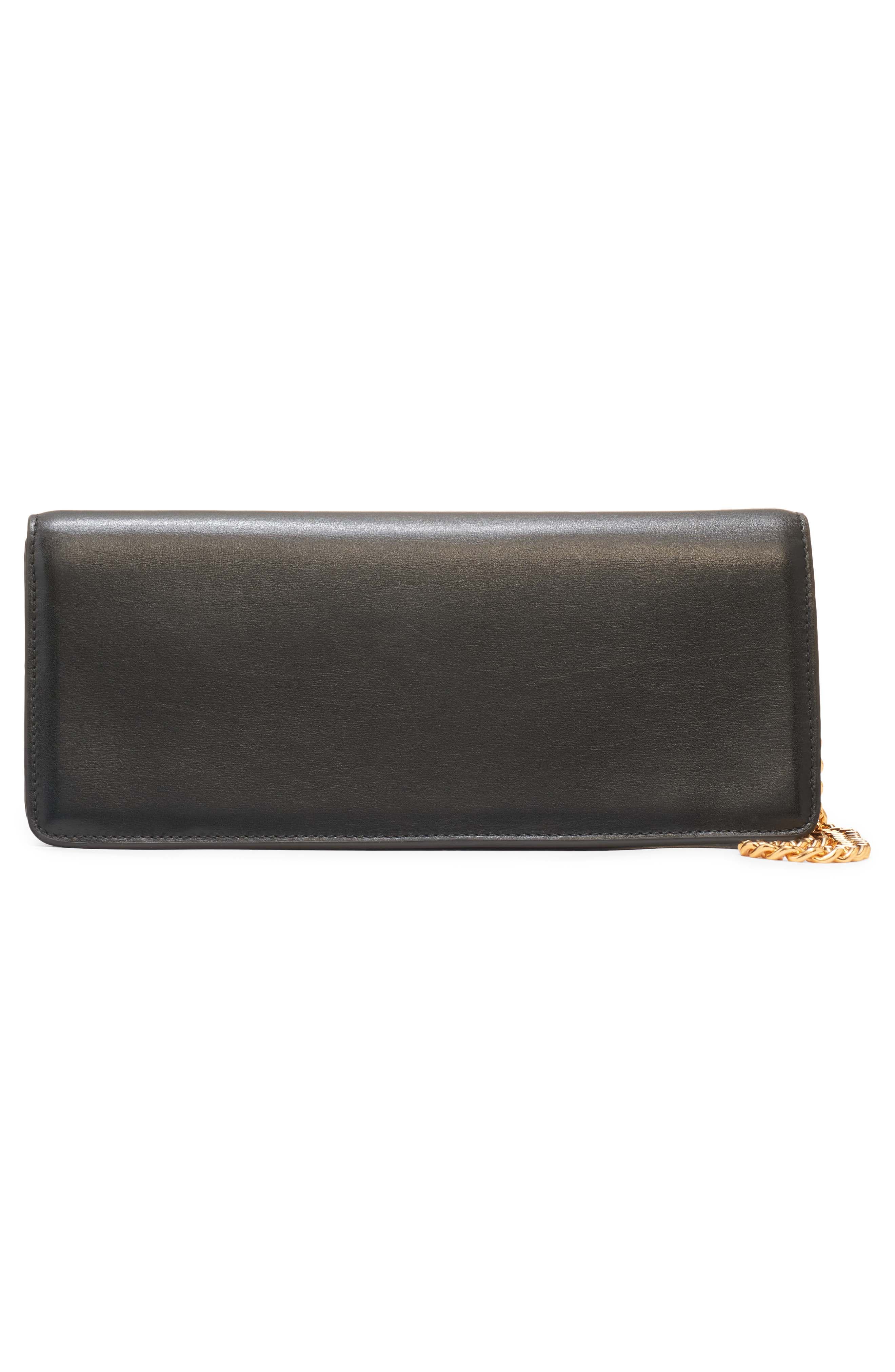 TOM FORD Wallis Calfskin Clutch, Alternate, color, Black