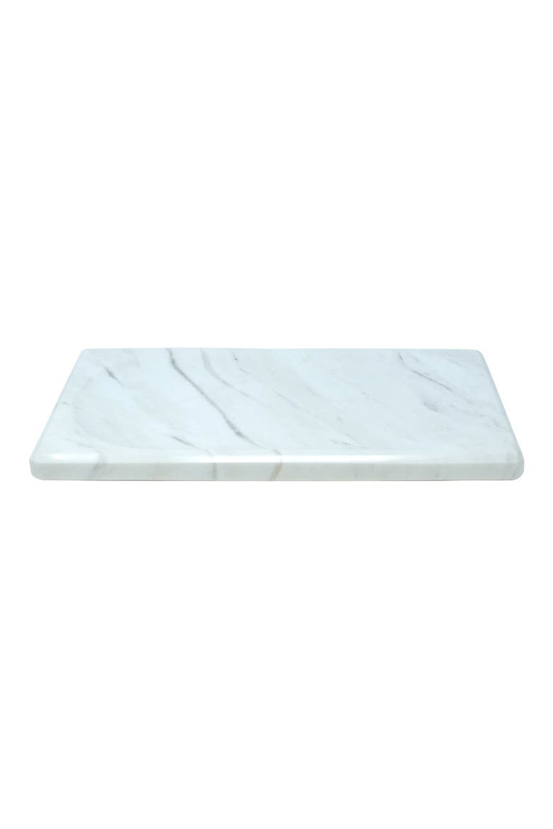 Luna White Marble Tray, Main, color, WHITE