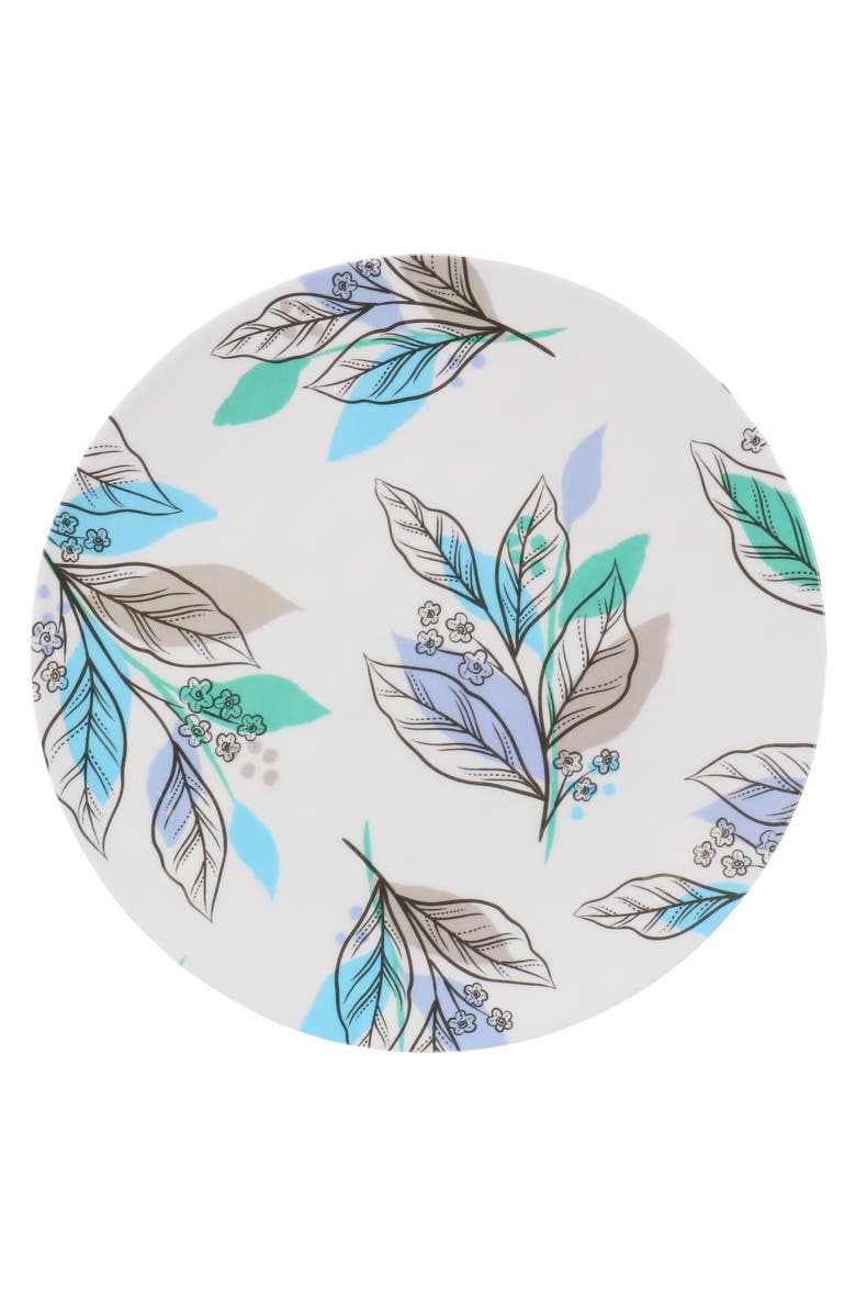 Gibson Home Tropical Sway Vineyard 12 Piece 9 Inch Round Melamine Dessert Plate Set, Alternate, color, Blue