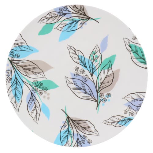Gibson Home Tropical Sway Vineyard 12 Piece 9 Inch Round Melamine Dessert Plate Set In Blue
