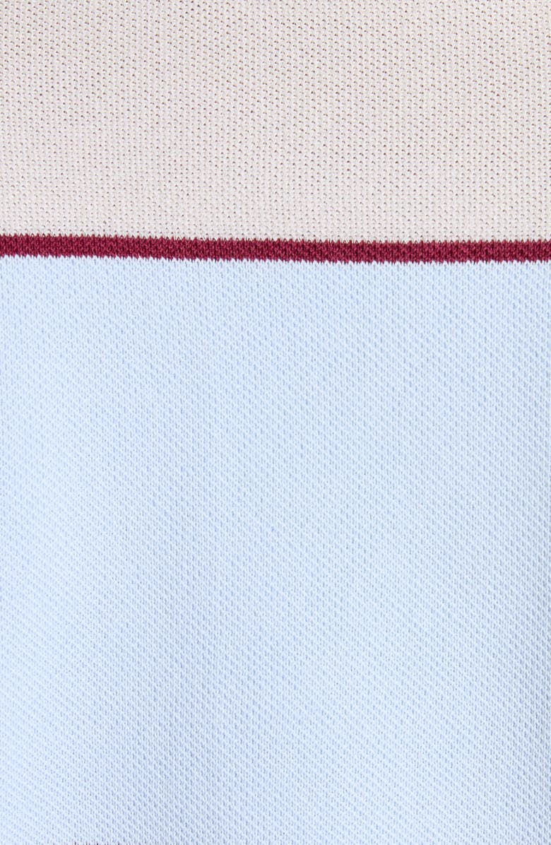 McQueen Lace Ruffle Stripe Polo, Alternate, color, Shir Blue/ Ivory/ Bord