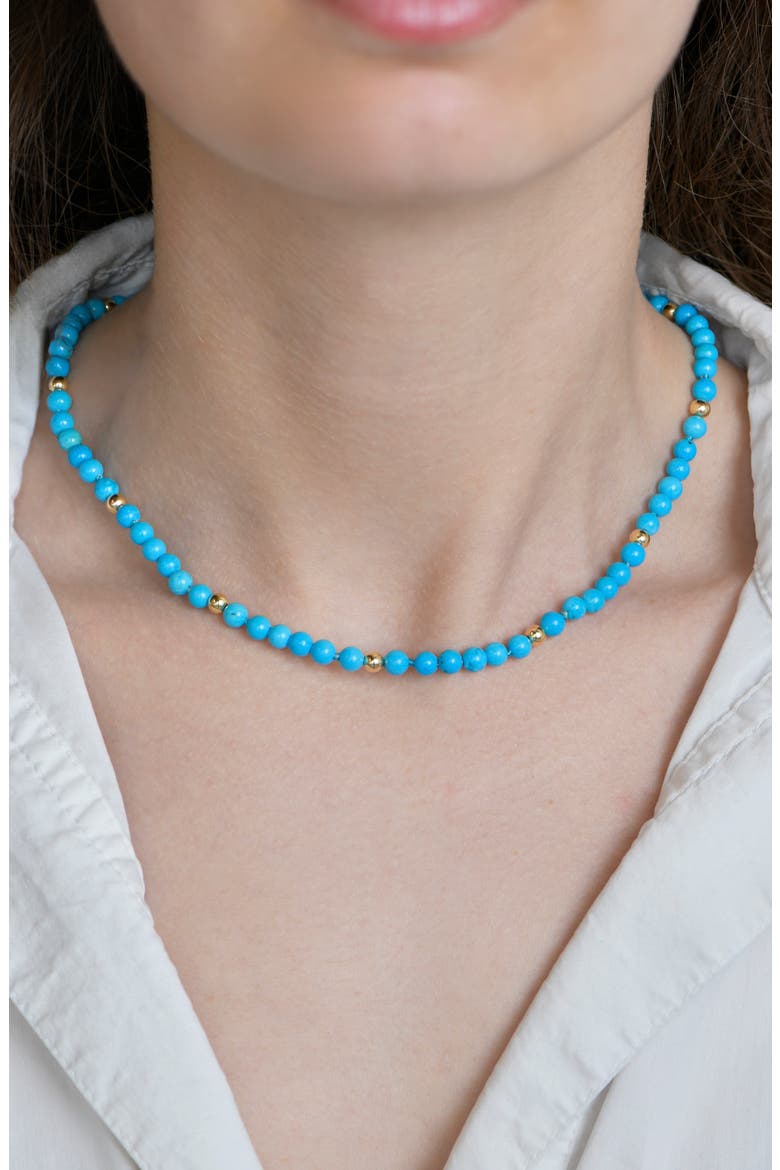 Bohème Turquoise & 14K Gold Fill Necklace, Alternate, color, TURQUOISE
