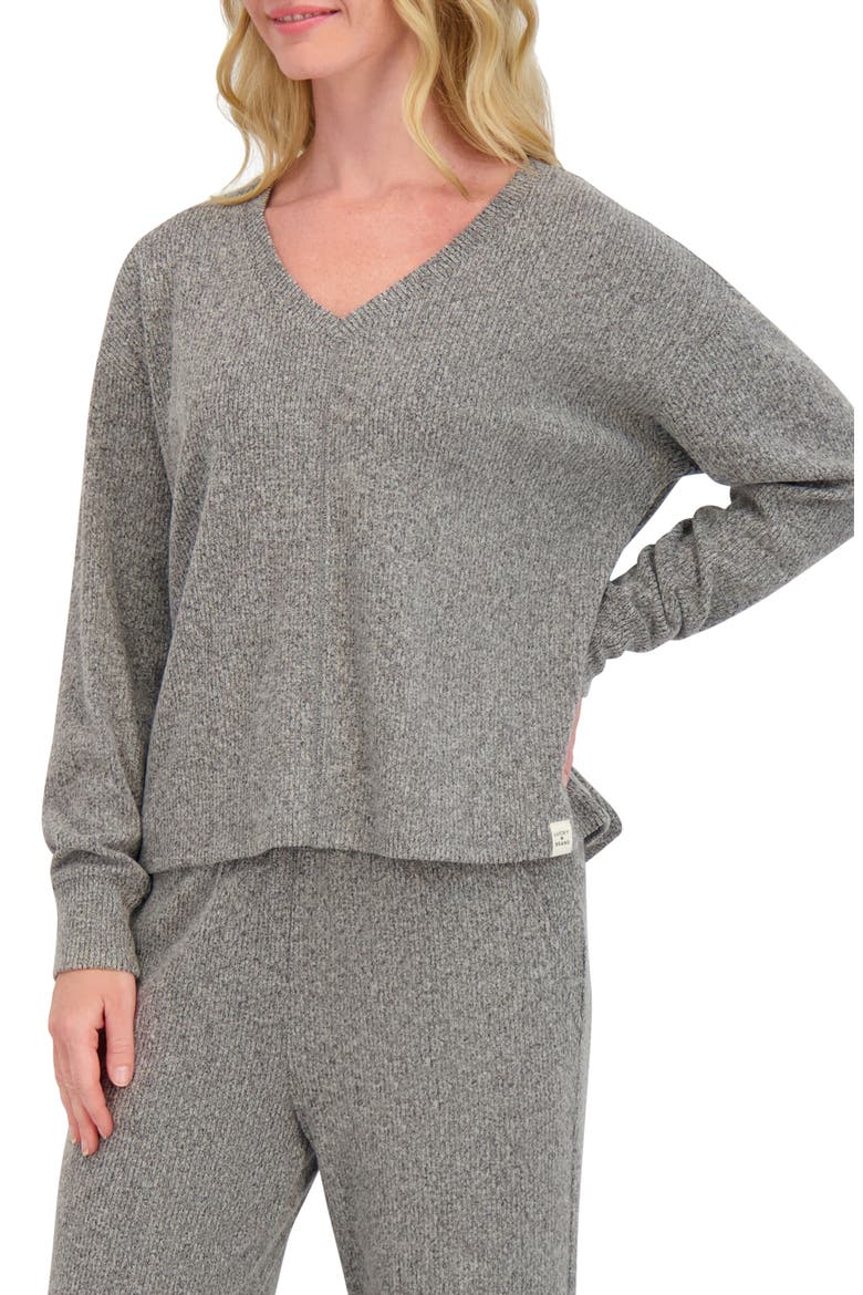 V-Neck Sweater, Main, color, MEDIUM HEATHER GREY