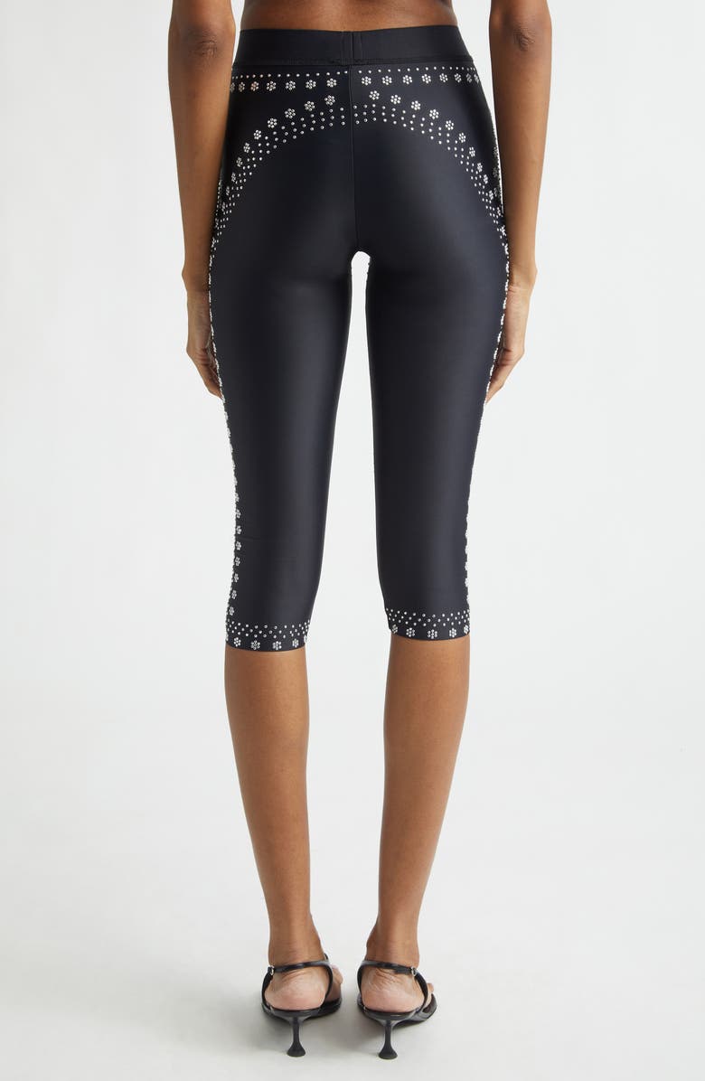 Coperni Mantra Print Cycling Capri Leggings, Alternate, color, Black Blk