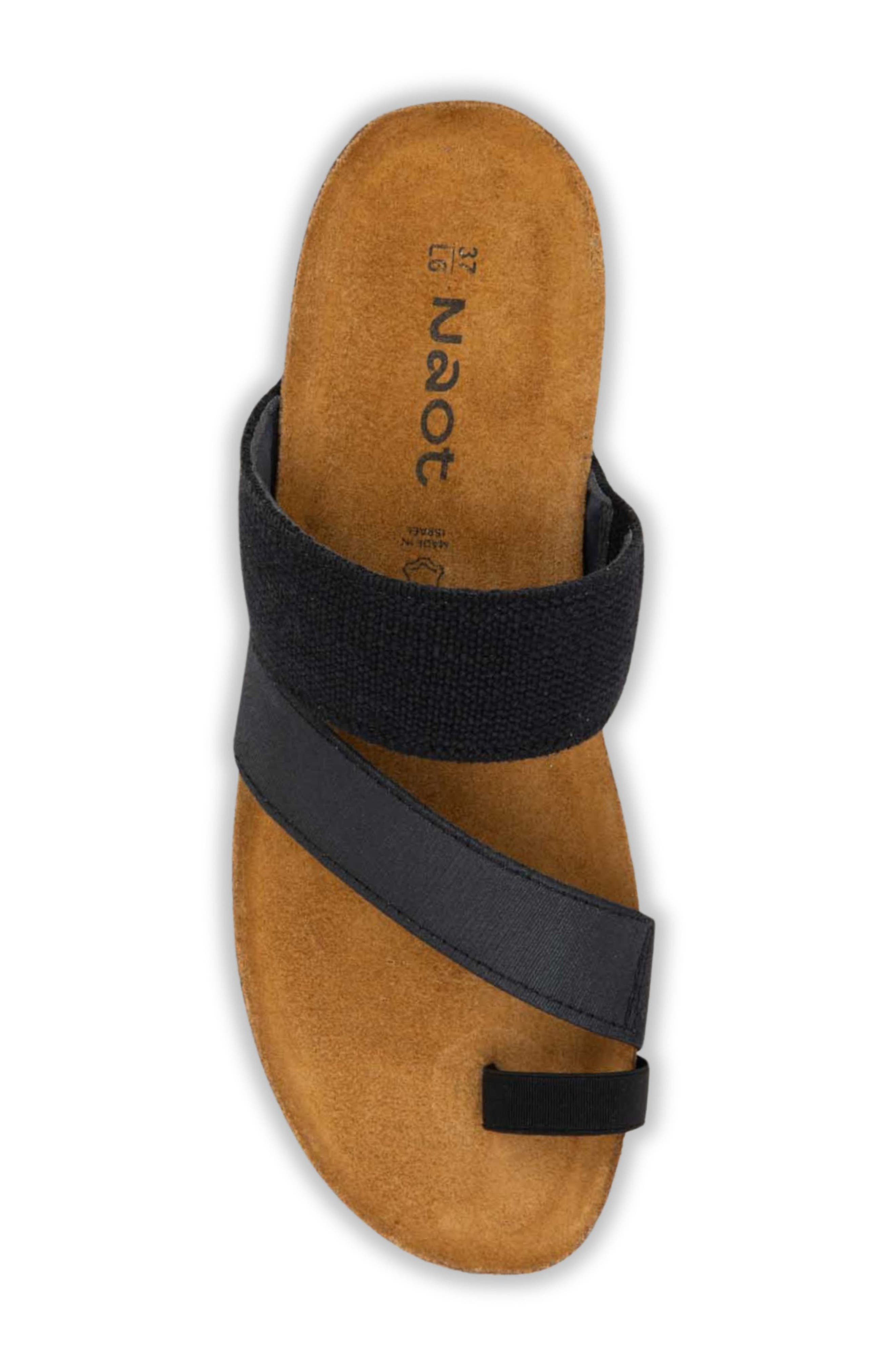 Naot Sia Toe Loop Sandal, Alternate, color, Black/ Black Elastic