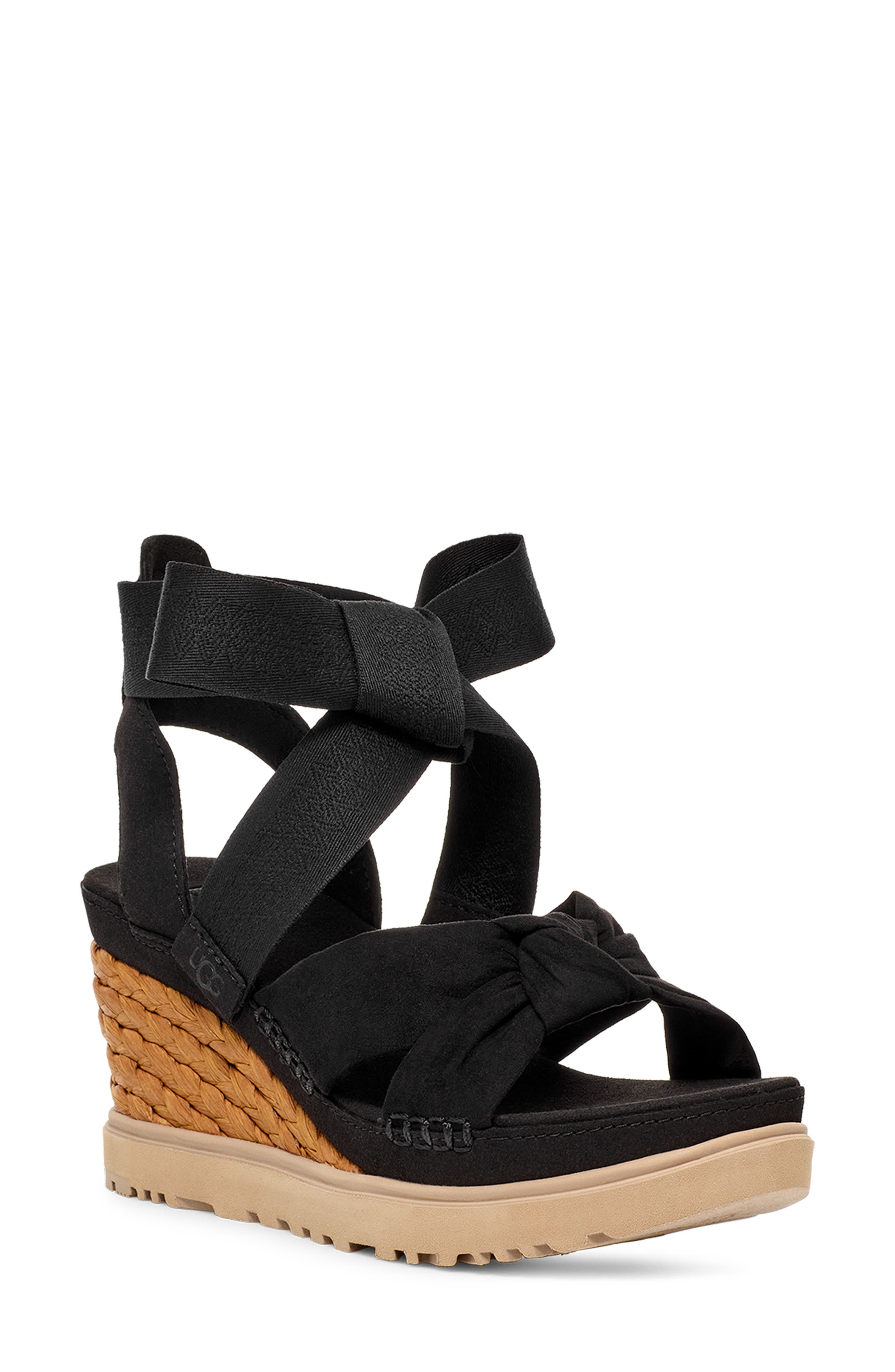 UGG<sup>®</sup> Ileana Ankle Wrap Wedge Sandal, Main, color, 