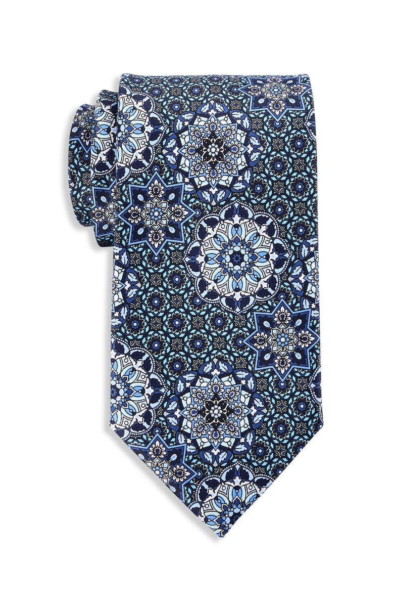 Synrgy by DXL Big & Tall Digital Medallion Tie, Main, color, Aqua