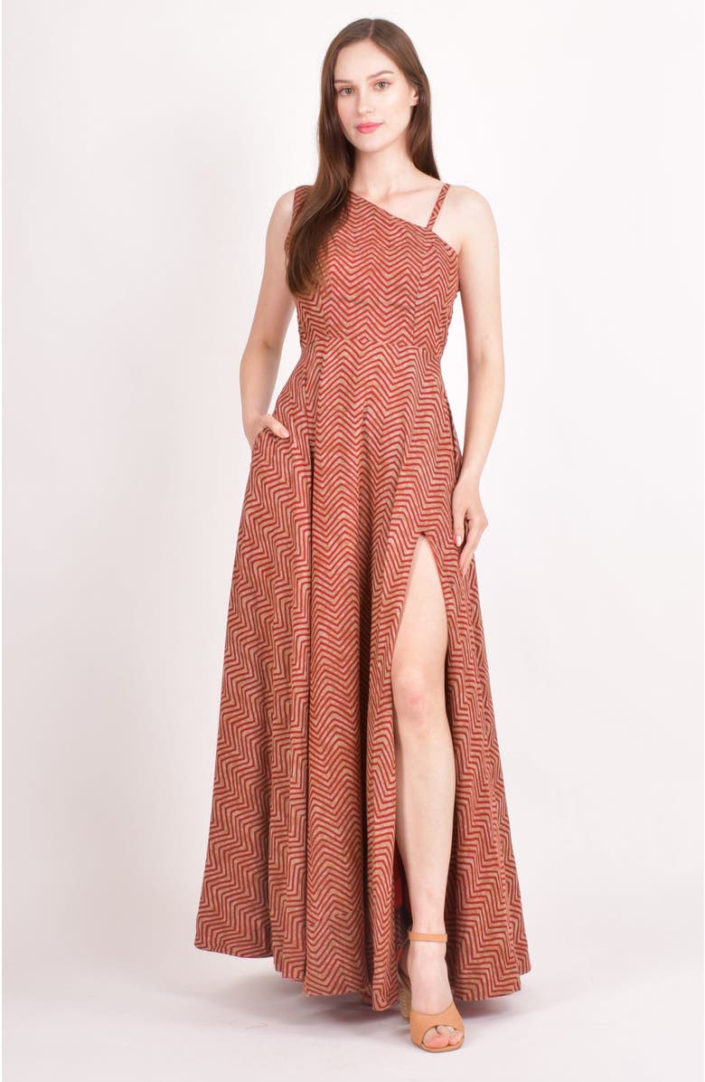 RAAS Linsey Cotton Maxi Dress, Main, color, Orange