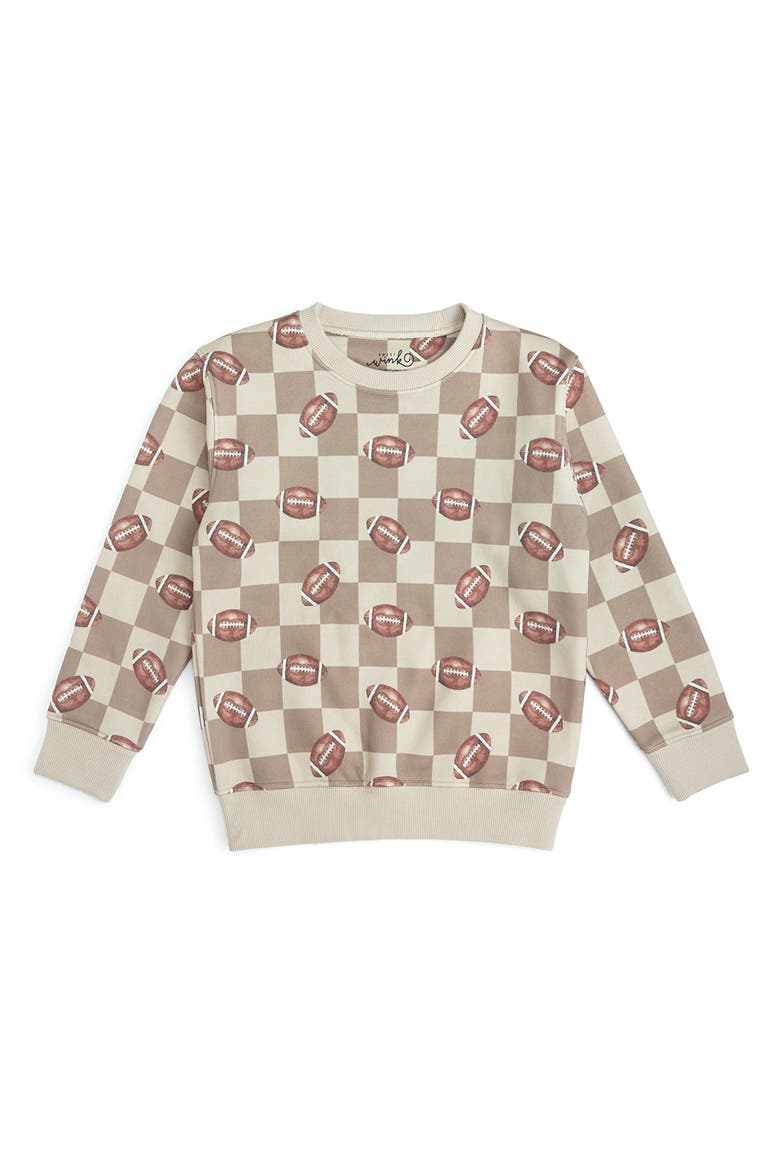 Football Checkered Sweatshirt, Main, color, Beige