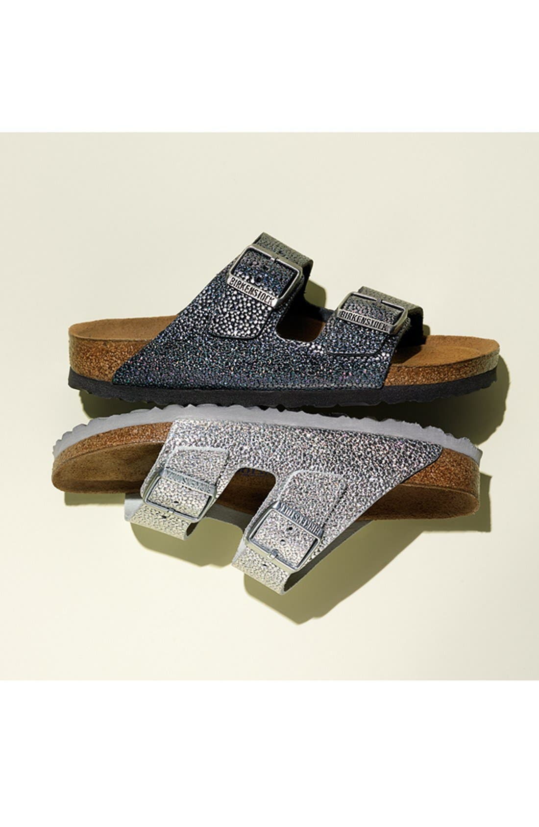 Birkenstock 'Arizona' Soft Footbed Textured Leather Sandal, Alternate, color, 