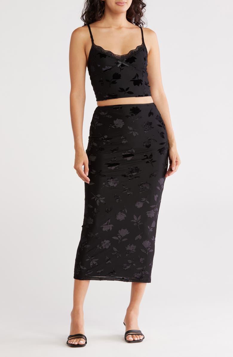 Madden Girl 2-Piece Lace Cami & Midi Skirt Set, Main, color,