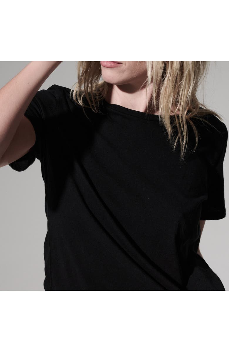 Majestic Filatures 100% Machine Washable Cashmere Short Sleeve Crewneck T-Shirt, Alternate, color, Noir