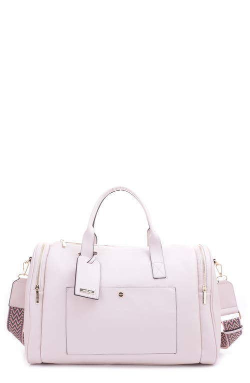 Mali + Lili Amie Recycled Vegan Leather Weekend Duffle Bag In Blush