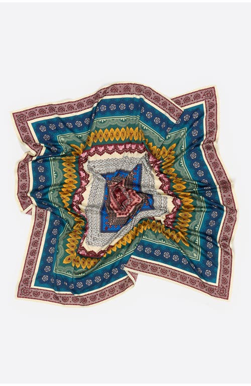 Bimba Y Lola Patterned-border Square Scarf In Multi
