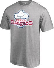 FANATICS Men's Fanatics Branded Ash Texas Rangers Cooperstown Collection Forbes T-Shirt