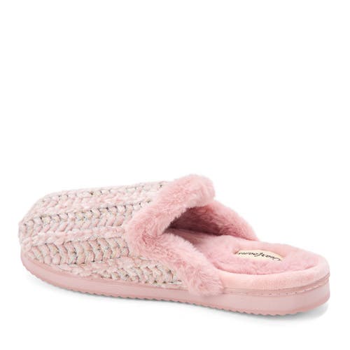 Dearfoams Paris Chenille Shaped Tab Scuff Slipper In Pink