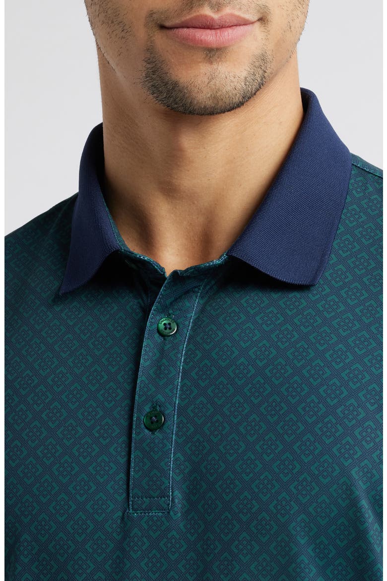 Evan Diamond Print Golf Polo, Alternate, color, MIDNIGHT NAVY