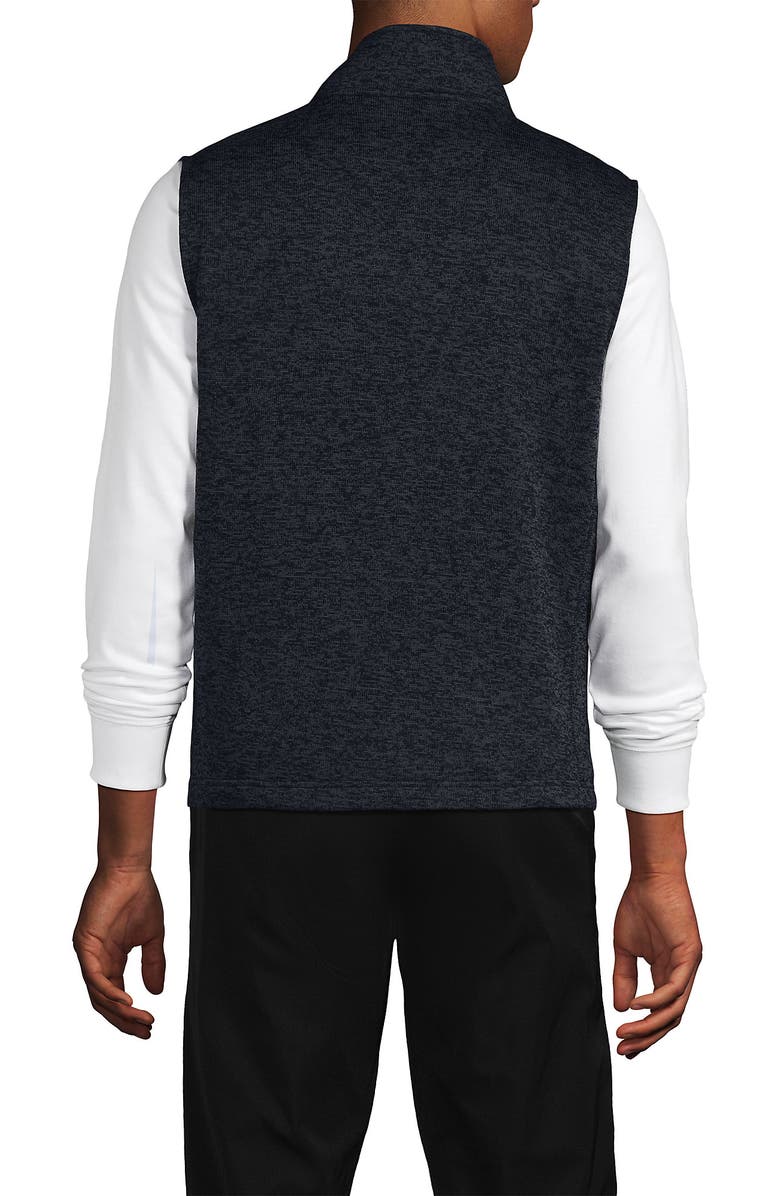 Lands' End School Uniform Unisex Sweater Fleece Zip Front Vest, Alternate, color, 