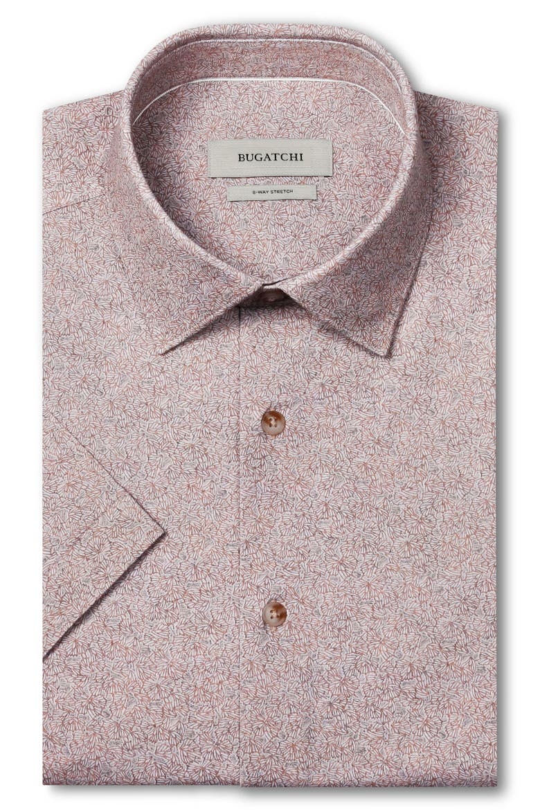Miles OoohCotton® Print Short Sleeve Button-Up Shirt, Alternate, color, SIENNA