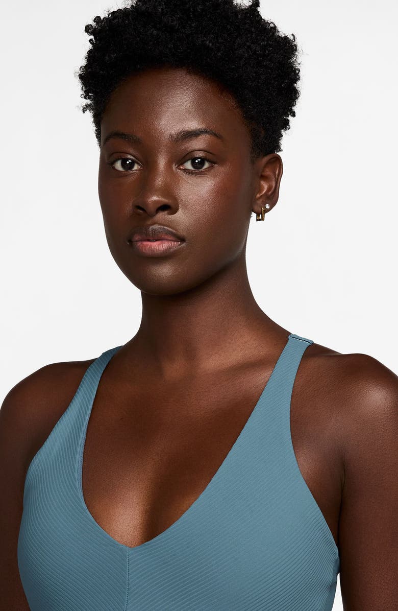 Nike Zenvy Rib Light-Support Padded Sports Bra, Alternate, color, 006 Smk Bl/White