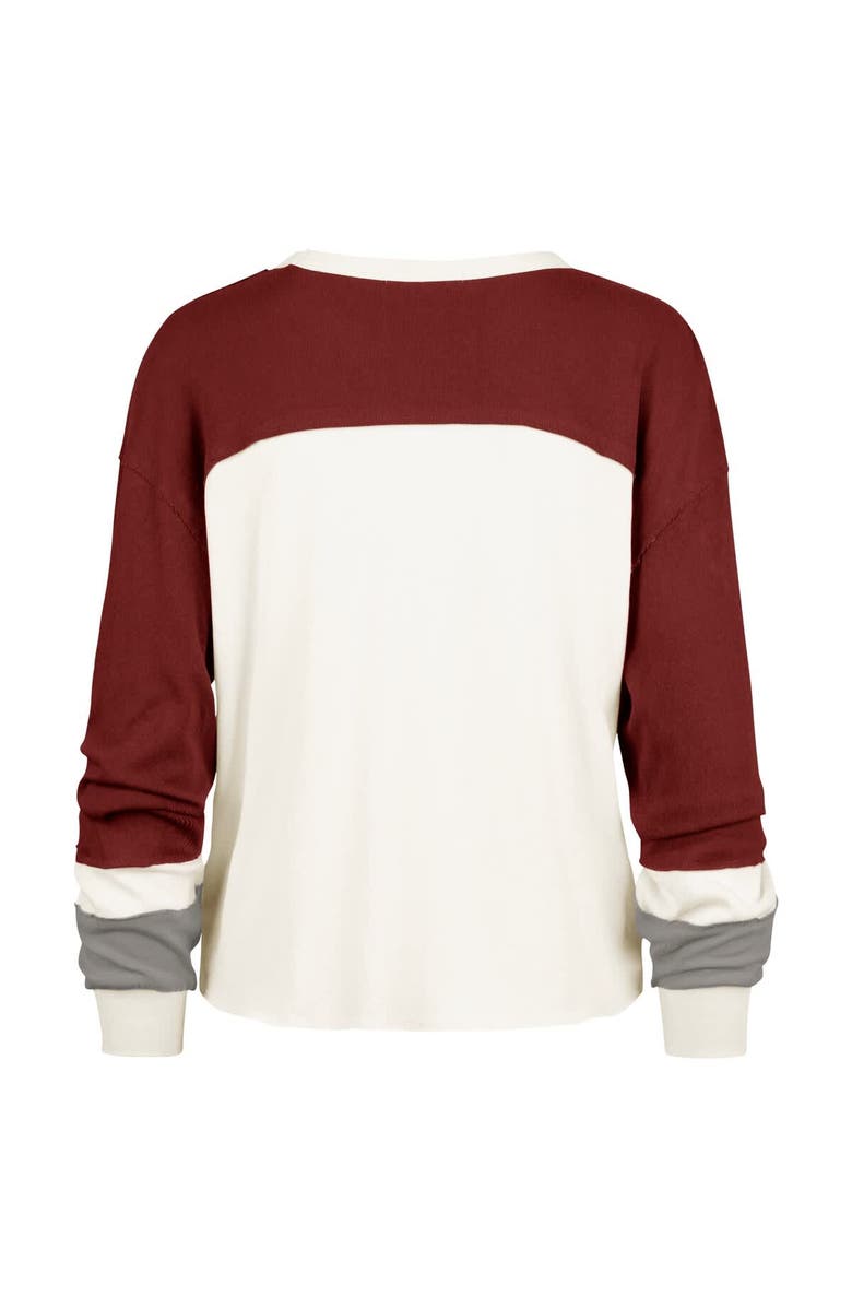 '47 Women's '47 Cream Alabama Crimson Tide Double Header Curve Raglan Long Sleeve T-Shirt, Alternate, color, Cream