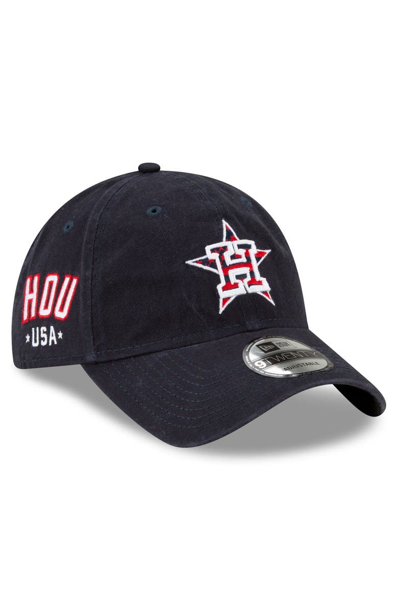 New Era Men's New Era Navy Houston Astros 4th of July 9TWENTY Adjustable Hat, Main, color, 