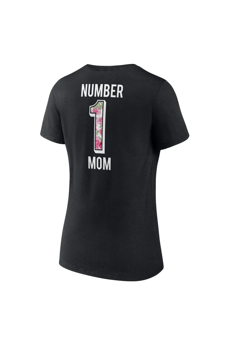 Women's Fanatics Branded Black Las Vegas Raiders Plus Size Mother's Day #1 Mom V-Neck T-Shirt, Alternate, color, Black