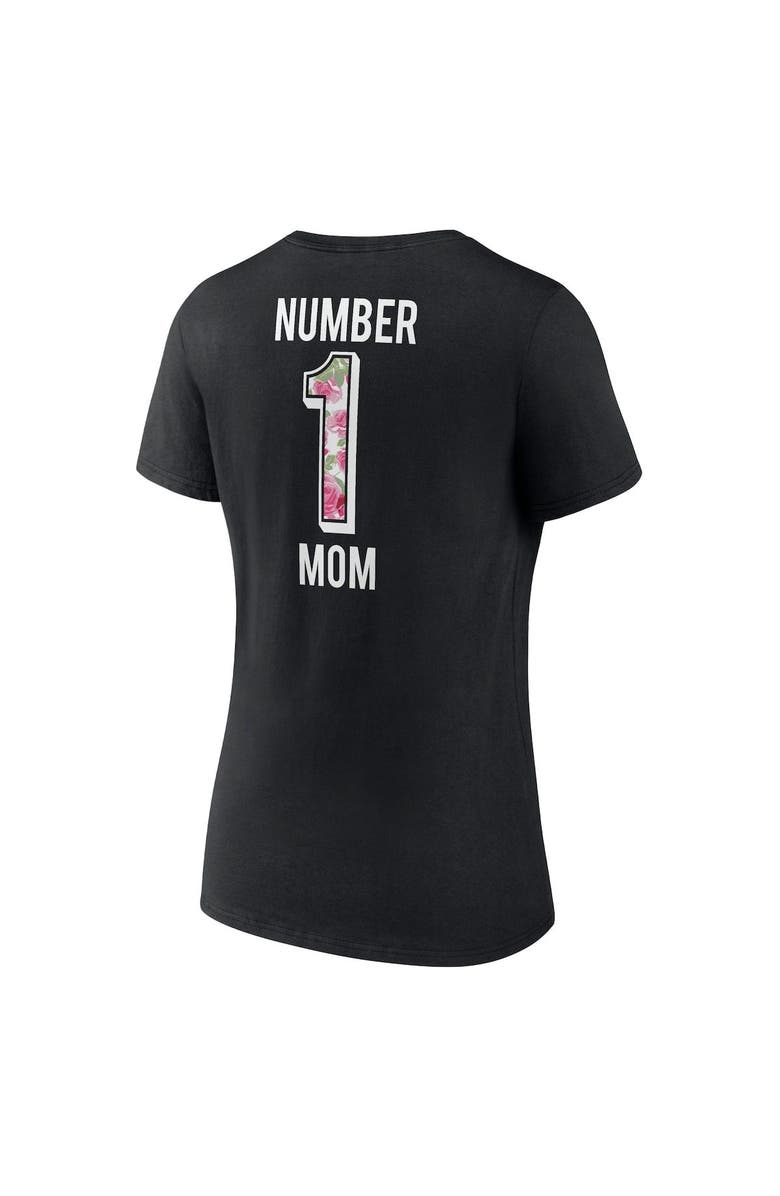 FANATICS Women's Fanatics Branded Black Las Vegas Raiders Plus Size Mother's Day #1 Mom V-Neck T-Shirt, Alternate, color,