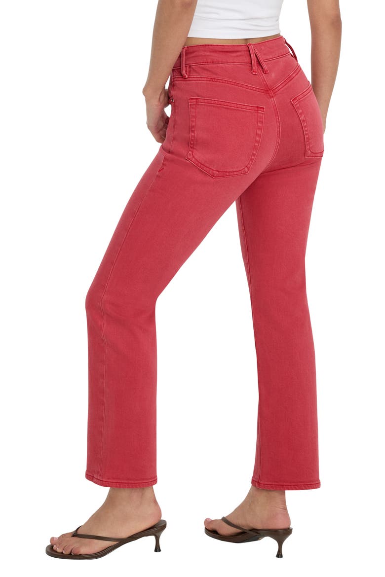 Good Icon Ankle Slim Straight Leg Jeans, Alternate, color, CHERRY RED