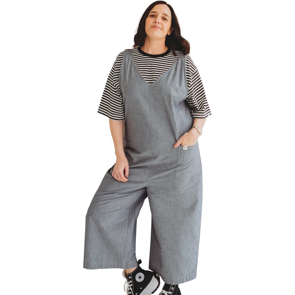 Turtledove London Organic Cotton Grace Denim Wide Leg Jumpsuit in Blue  product