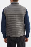 REGENCY Sammy Quilted Nylon Puffer Vest with Leather Trim
