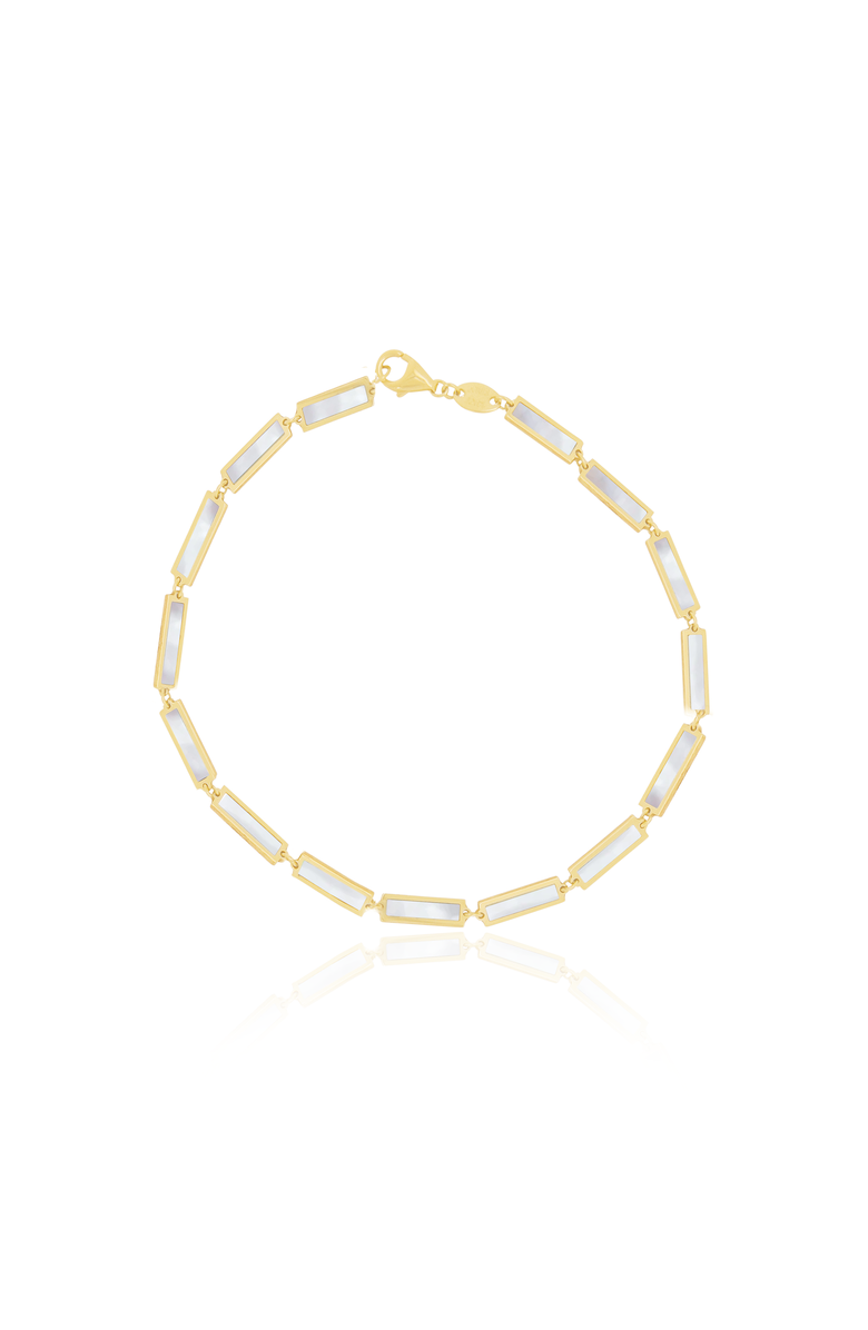 The Lovery Fine Jewelry Mother of Pearl Bar Bracelet, Main, color, White