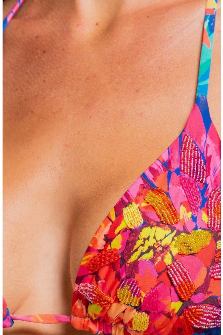Triangle Bikini Top, Alternate, color, PINK MULTI