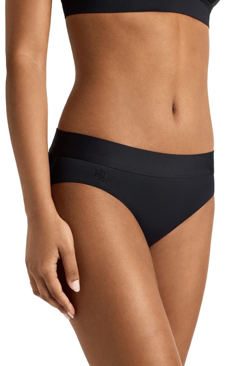Lauren Ralph Lauren Classic Band Hipster Bikini Bottoms, Alternate, color,