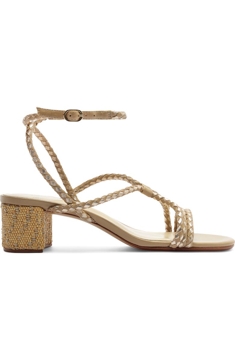 Alexandre Birman Elba Block Heel Sandal, Alternate, color, Semolina/ Golden